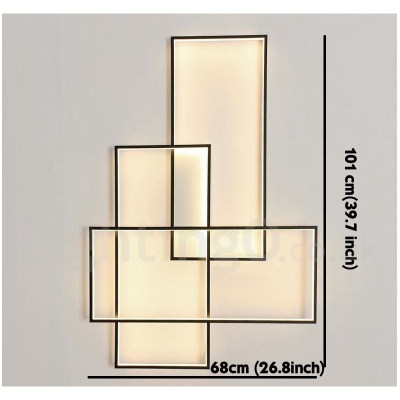 Modern Comtemporary Alumilium Painting Ceiling Light Flush Mount Wall Light with Remoter Dimmer for Living Room Bed Room