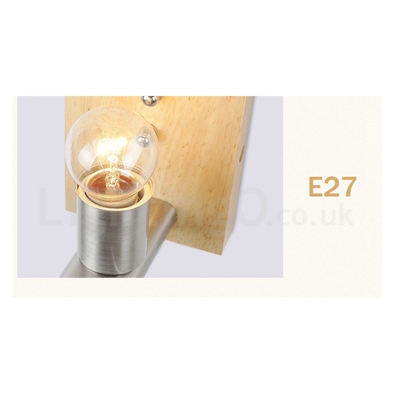 Modern Contemporary Wood Stainless Steel Wall Lights with Glass Shade for Aisle Bar Cafe Bedroom Study Loft Pulley Wall Lamp