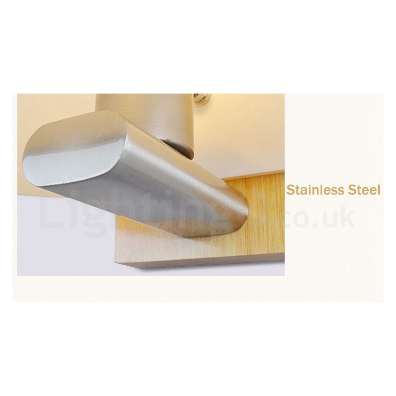 Modern Contemporary Wood Stainless Steel Wall Lights with Glass Shade for Aisle Bar Cafe Bedroom Study Loft Pulley Wall Lamp