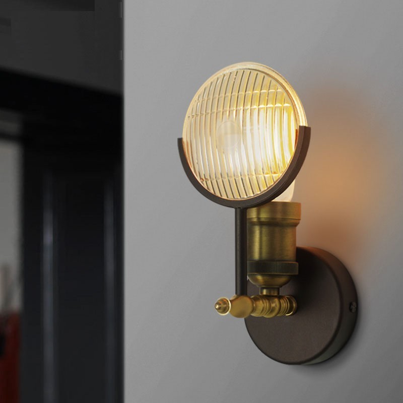 1 Light Rustic Retro Vintage Wall Light with Glass Shade Special for Hotel Office Showroom Living Room Dinning Room