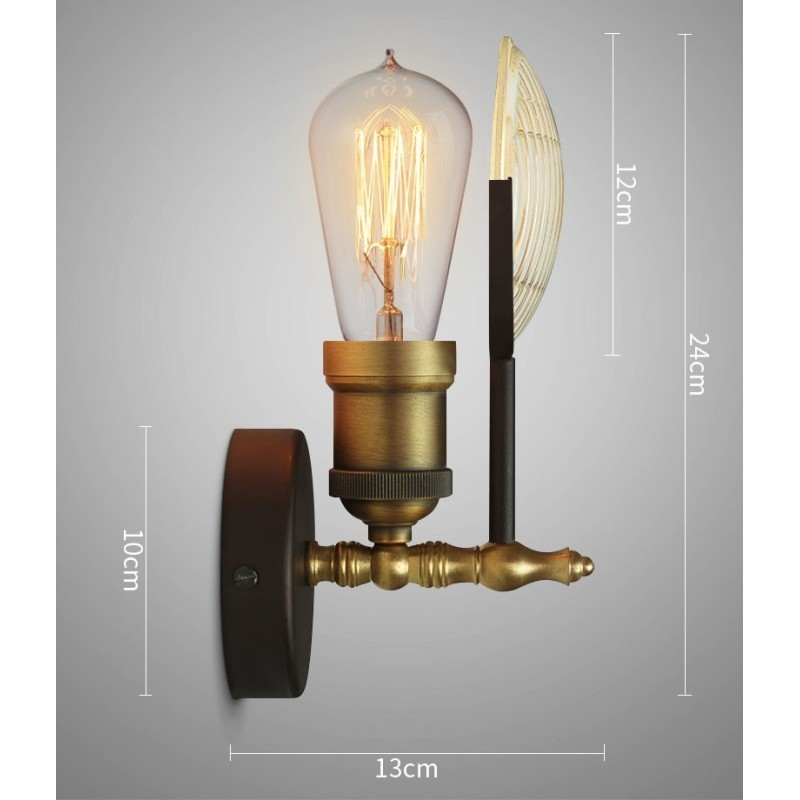 1 Light Rustic Retro Vintage Wall Light with Glass Shade Special for Hotel Office Showroom Living Room Dinning Room