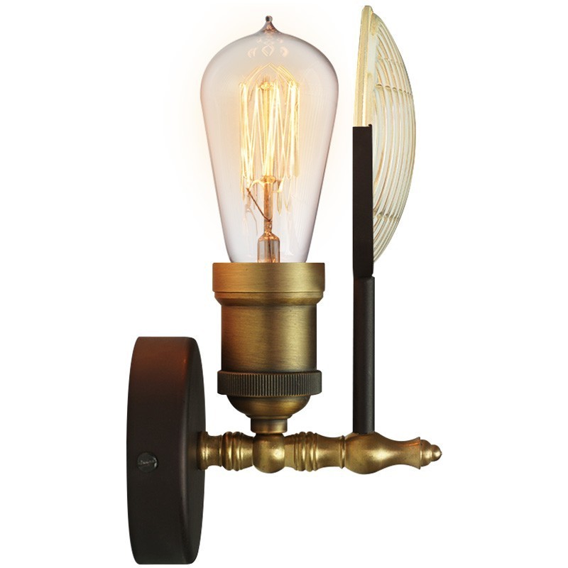 1 Light Rustic Retro Vintage Wall Light with Glass Shade Special for Hotel Office Showroom Living Room Dinning Room