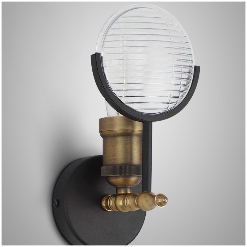 1 Light Rustic Retro Vintage Wall Light with Glass Shade Special for Hotel Office Showroom Living Room Dinning Room