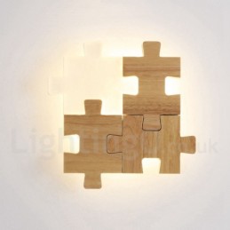 Wooden Wall Sconces with Acrylic Shade Modern Contemporary Wood Bamboo Wall Light