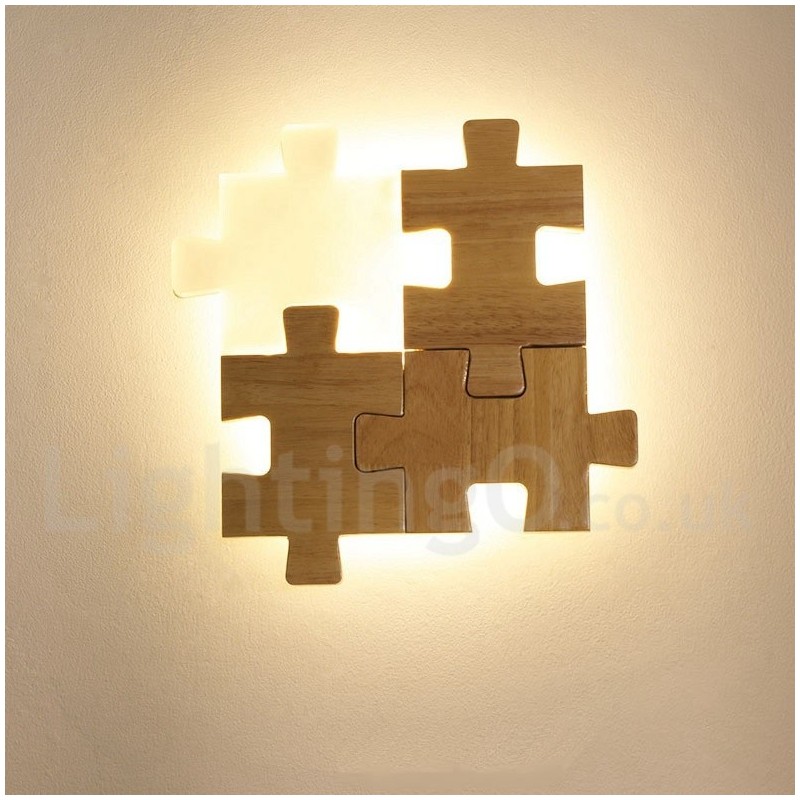 Wooden Wall Sconces with Acrylic Shade Modern Contemporary Wood Bamboo Wall Light