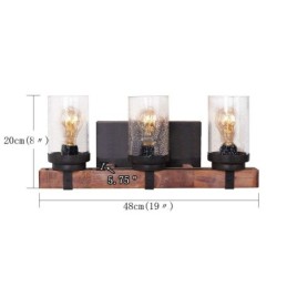 3 Light Vintage Wooden Industrial Style Wall Light for Wind Bar Loft Coffee Restaurant