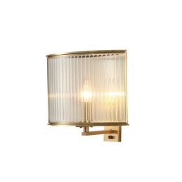Pure Brass Luxurious Rustic Retro Vintage 1 Light Wall Light with Glass Shade