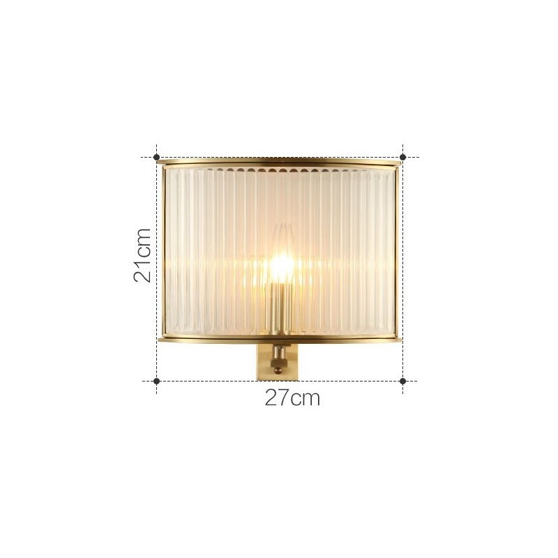Pure Brass Luxurious Rustic Retro Vintage 1 Light Wall Light with Glass Shade