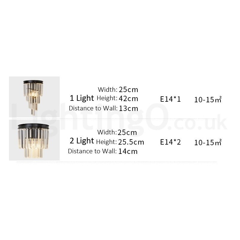 Modern Luxury K9 Crystal Wall Light with Crystal Shade