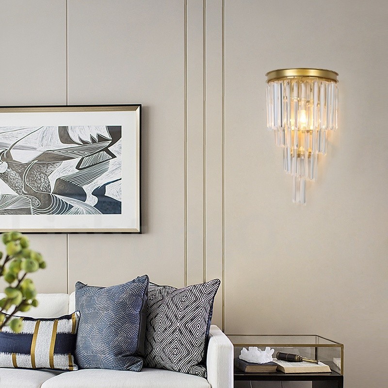 Modern Luxury K9 Crystal Wall Light with Crystal Shade