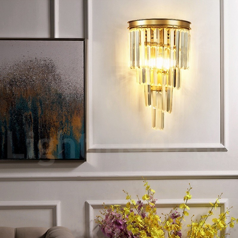 Modern Luxury K9 Crystal Wall Light with Crystal Shade