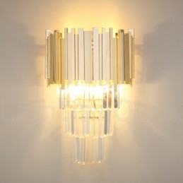 Gold Matching Postmodern Luxury K9 Crystal Wall Light with Crystal Shade