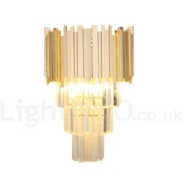 Gold Matching Postmodern Luxury K9 Crystal Wall Light with Crystal Shade