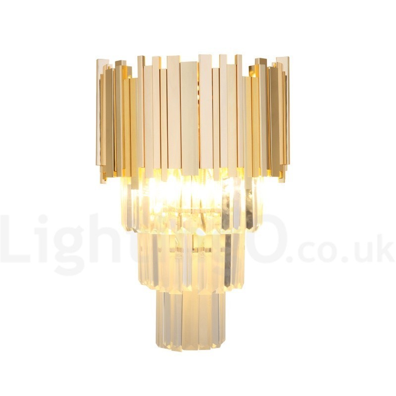 Gold Matching Postmodern Luxury K9 Crystal Wall Light with Crystal Shade
