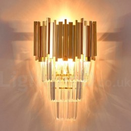 Gold Matching Postmodern Luxury K9 Crystal Wall Light with Crystal Shade
