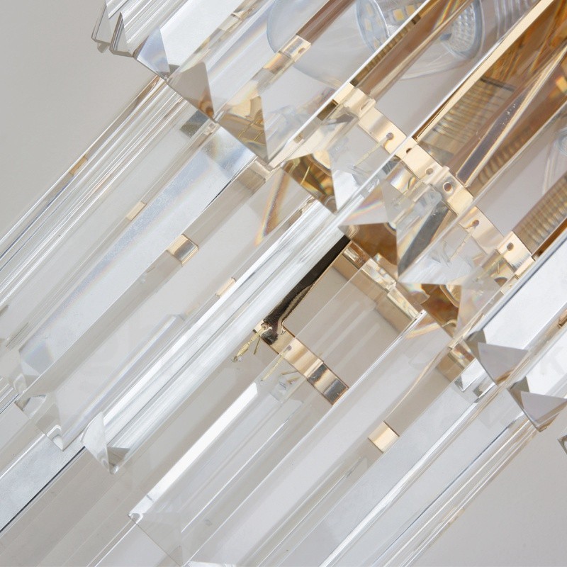 Gold Matching Postmodern Luxury K9 Crystal Wall Light with Crystal Shade