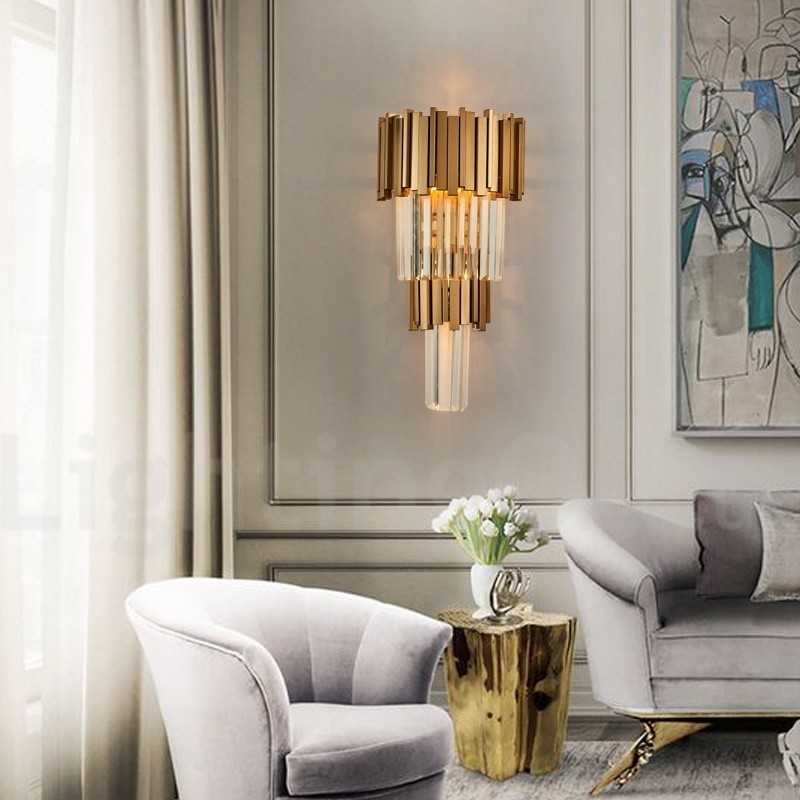 Modern Luxury K9 Crystal Wall Light with Crystal Shade