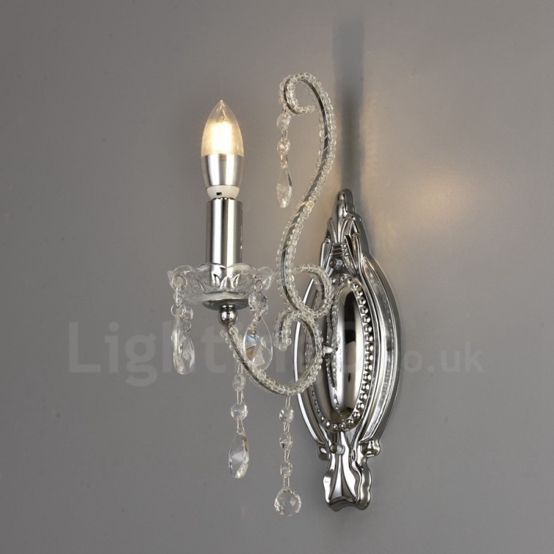 1 Light Gold Black American Style Crystal Wall Light for Living Room Dining Room Clothing Store Coffee Store Hotel