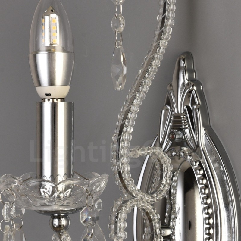 1 Light Gold Black American Style Crystal Wall Light for Living Room Dining Room Clothing Store Coffee Store Hotel