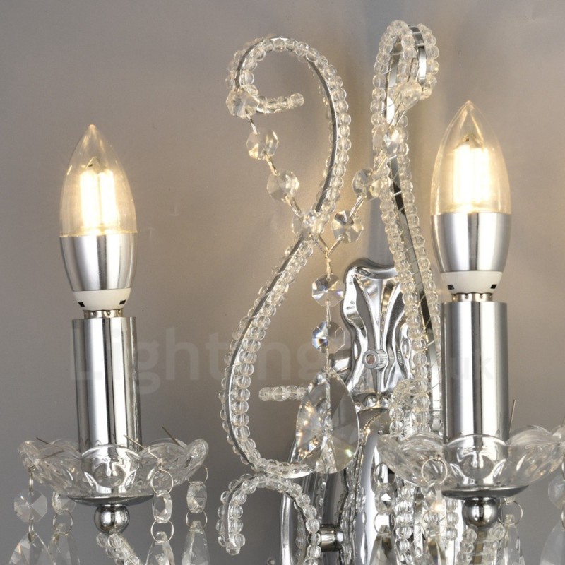 2 Light Gold Black American Style Crystal Wall Light for Living Room Dining Room Clothing Store Coffee Store Hotel