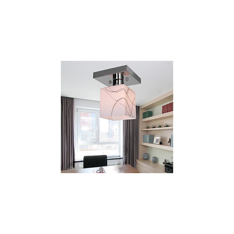 Modern Contemporary Mini Style Electroplated Metal Flush Mount