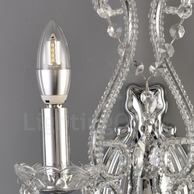 2 Light Gold Black American Style Crystal Wall Light for Living Room Dining Room Clothing Store Coffee Store Hotel