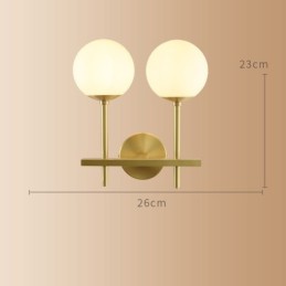 Modern Molecules Bean Wall Light with Ball Glass Shade