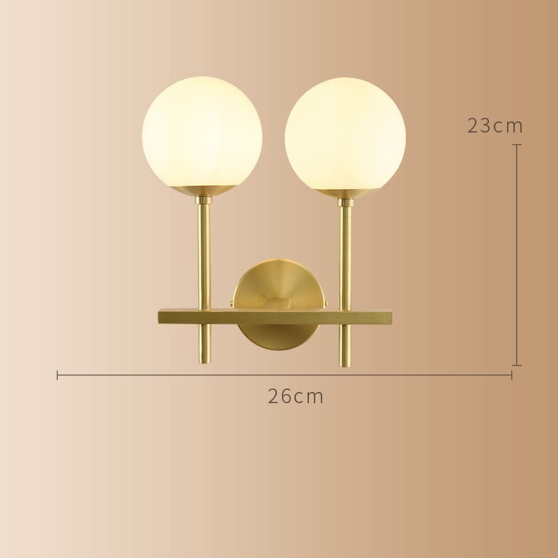 Modern Molecules Bean Wall Light with Ball Glass Shade
