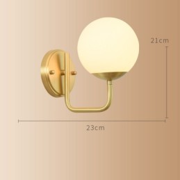 Modern Molecules Bean Wall Light with Ball Glass Shade