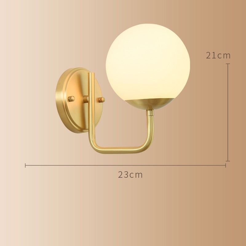 Modern Molecules Bean Wall Light with Ball Glass Shade
