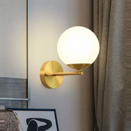 Modern Molecules Bean Wall Light with Ball Glass Shade