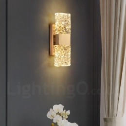 Modern Crystal Flush Mount Wall Light for Bedside Porch Aisle Living Room Bedroom Study