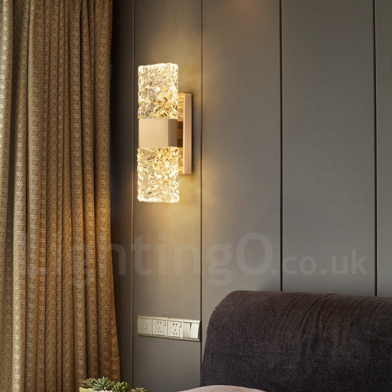 Modern Crystal Flush Mount Wall Light for Bedside Porch Aisle Living Room Bedroom Study