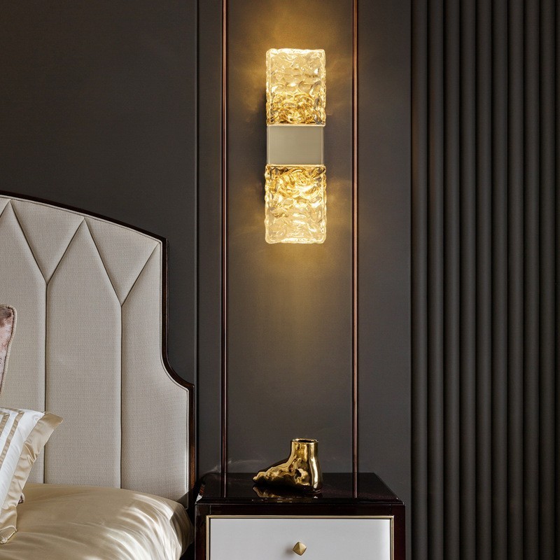 Modern Crystal Flush Mount Wall Light for Bedside Porch Aisle Living Room Bedroom Study