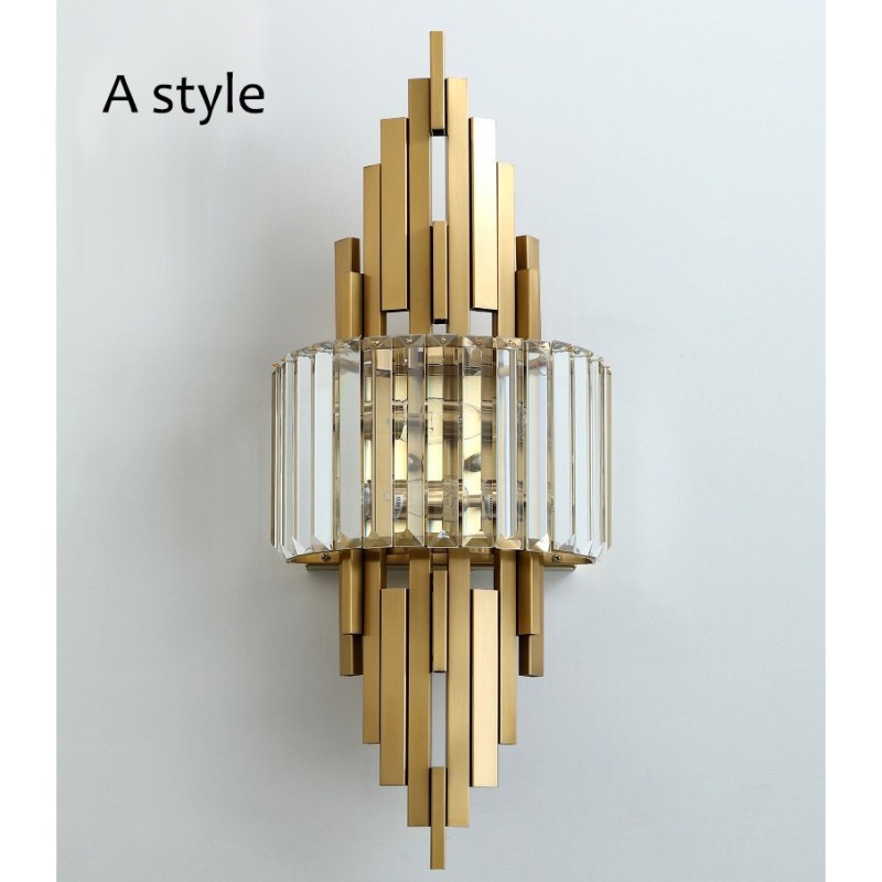 Postmodern Luxury Crystal Wall Light Living Room TV Background Wall Bedroom Bedside Wall Light