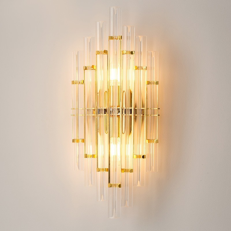 Hotel Light Luxury Crystal Wall Lamp Post modern Personality Living Room Aisle Entrance Backdrop Wall Lamp Bedroom Bedside Decorative Sconces