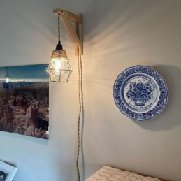 Hemp Rope Iron Art Wall Light American Pastoral Retro Wall Sconce With Plug