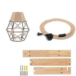 Hemp Rope Iron Art Wall Light American Pastoral Retro Wall Sconce With Plug