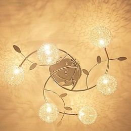 Modern Contemporary Crystal Electroplated Flush Mount