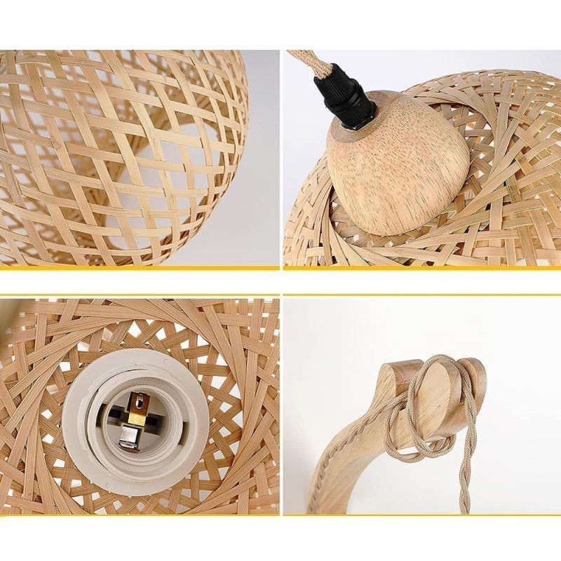 Bamboo Wall Sconce American Pastoral Retro Hemp Rope Wall Light With Plug