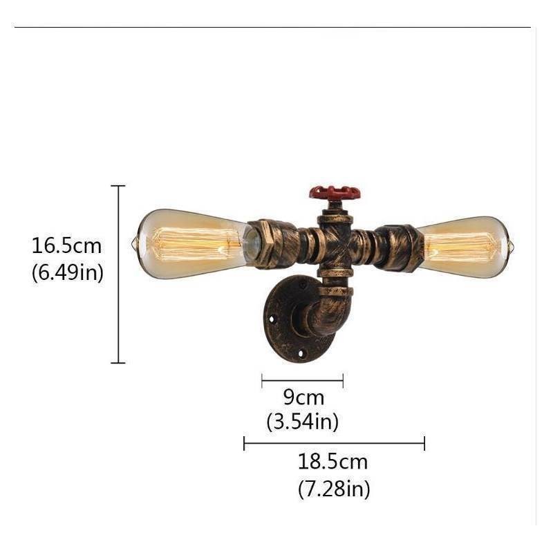 Vintage Retro Water Pipe Industrial Sconces Wall Lamp