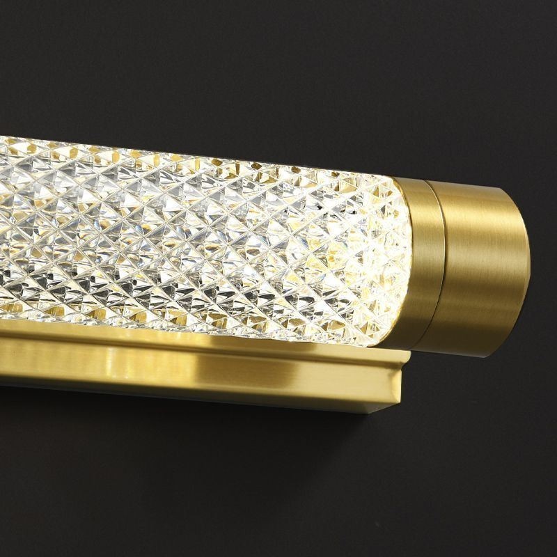 Wall Lamp Brass Acrylic Cylinder Mirror Front Light