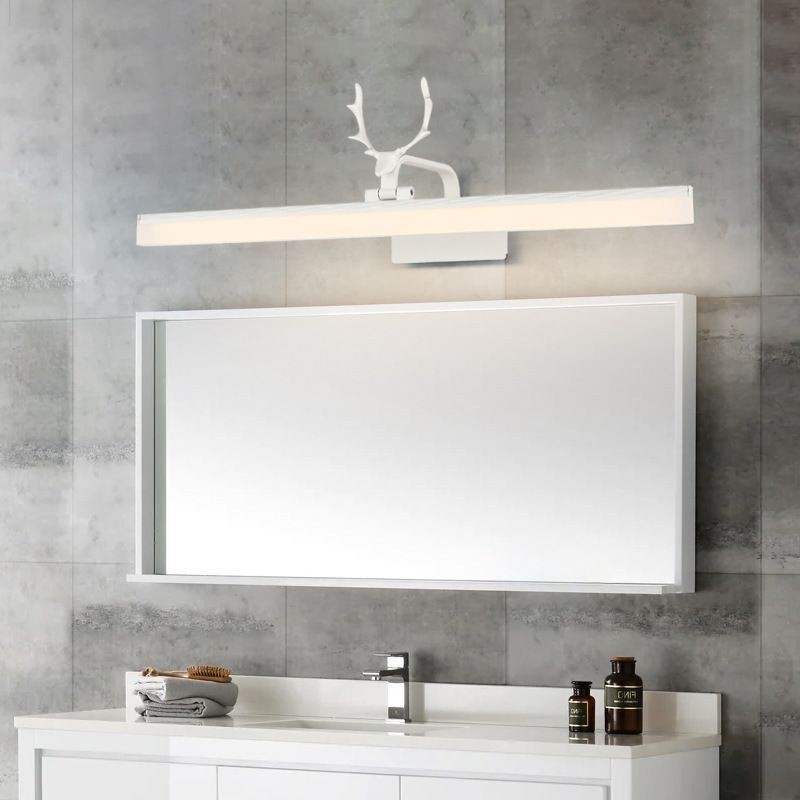 Antler Mirror Front Light Acrylic Wall Lamp Washroom Makeup Light Fixture