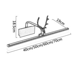 Antler Mirror Front Light Acrylic Wall Lamp Washroom Makeup Light Fixture