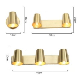 Nordic Brass Mirror Front Light Spot Wall Lamp