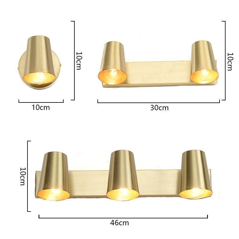 Nordic Brass Mirror Front Light Spot Wall Lamp