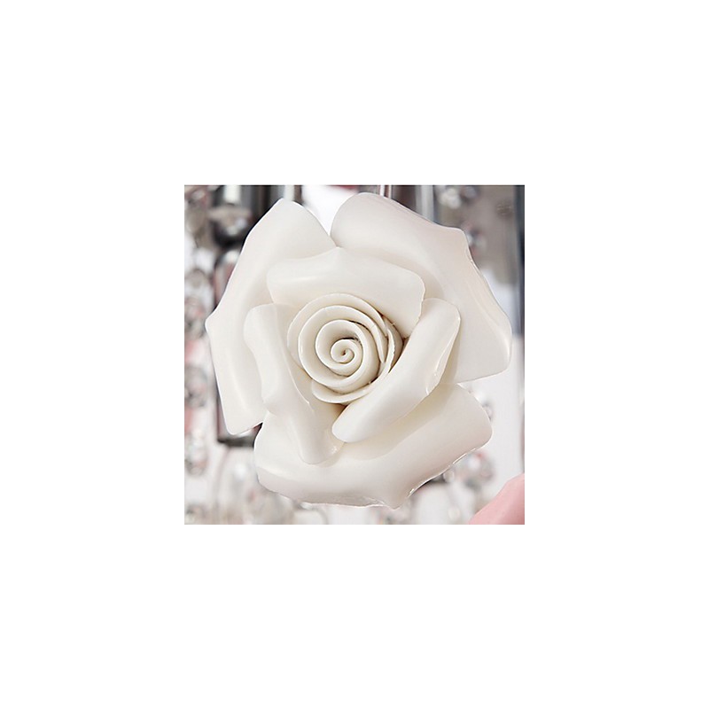 Country Crystal Electroplated Metal Flush Mount