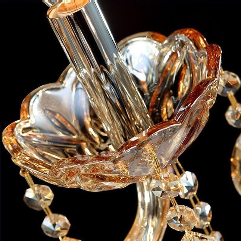 European Wall Lamp Amber Cognac Crystal Wall Sconce Simple Lamp Lighting