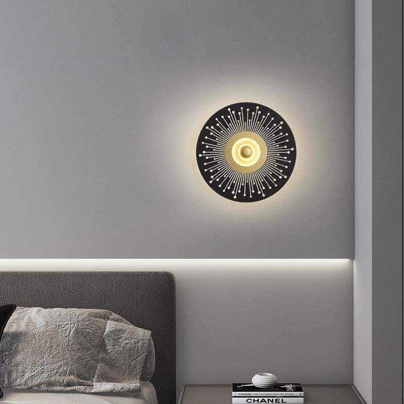 Wall Sconce Nordic Full Copper Hollow Round Wall Light