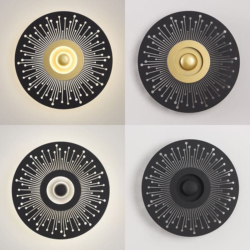 Wall Sconce Nordic Full Copper Hollow Round Wall Light